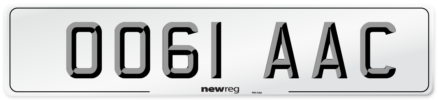 OO61 AAC Number Plate from New Reg